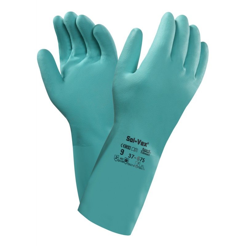 Guantes nitrilo verde solvex